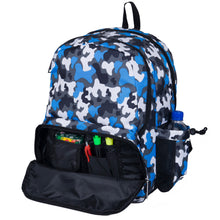 Load image into Gallery viewer, Blue Camo 17 Inch Backpack
