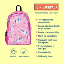 Load image into Gallery viewer, Rainbow Unicorns 15 Inch Backpack
