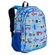 Load image into Gallery viewer, Trains, Planes &amp; Trucks 15 Inch Backpack

