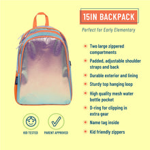 Load image into Gallery viewer, Orange Shimmer 15 Inch Backpack
