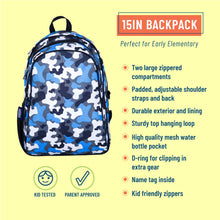 Load image into Gallery viewer, Blue Camo 15 Inch Backpack
