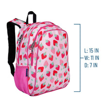 Load image into Gallery viewer, Strawberry Patch 15 Inch Backpack
