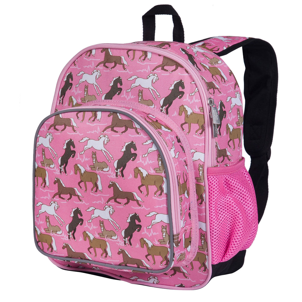 Horses in Pink 12 Inch Backpack