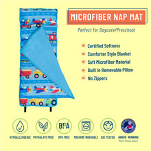 Load image into Gallery viewer, Trains, Planes &amp; Trucks Microfiber Nap Mat
