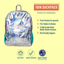 Load image into Gallery viewer, Holographic 16 inch Backpack
