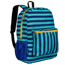 Load image into Gallery viewer, Blue Stripes 16 Inch Backpack
