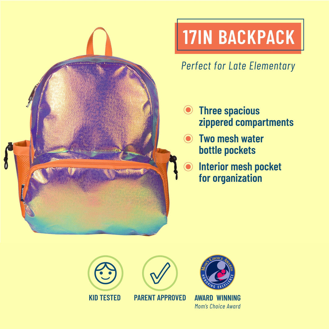 Orange Shimmer 17 inch Backpack