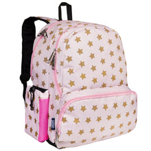 Load image into Gallery viewer, Pink and Gold Stars 17 Inch Backpack
