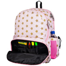 Load image into Gallery viewer, Pink and Gold Stars 17 Inch Backpack
