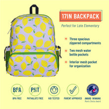 Load image into Gallery viewer, Lilac Lemonade 17 Inch Backpack
