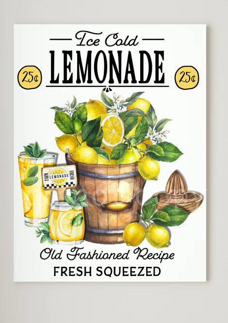 Ice Cold Lemonade Printed Canvas