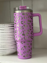 Load image into Gallery viewer, 40oz Leopard Engraved Tumbler With Handle
