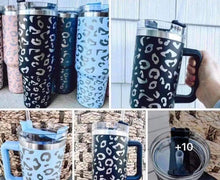 Load image into Gallery viewer, 40oz Leopard Engraved Tumbler With Handle
