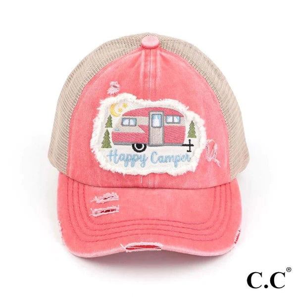 Happy Camper C.C. Beanie Brand Ponytail Hat